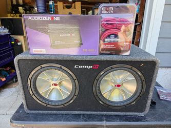 Kicker 12" subs with ported box new amp and wiring kit