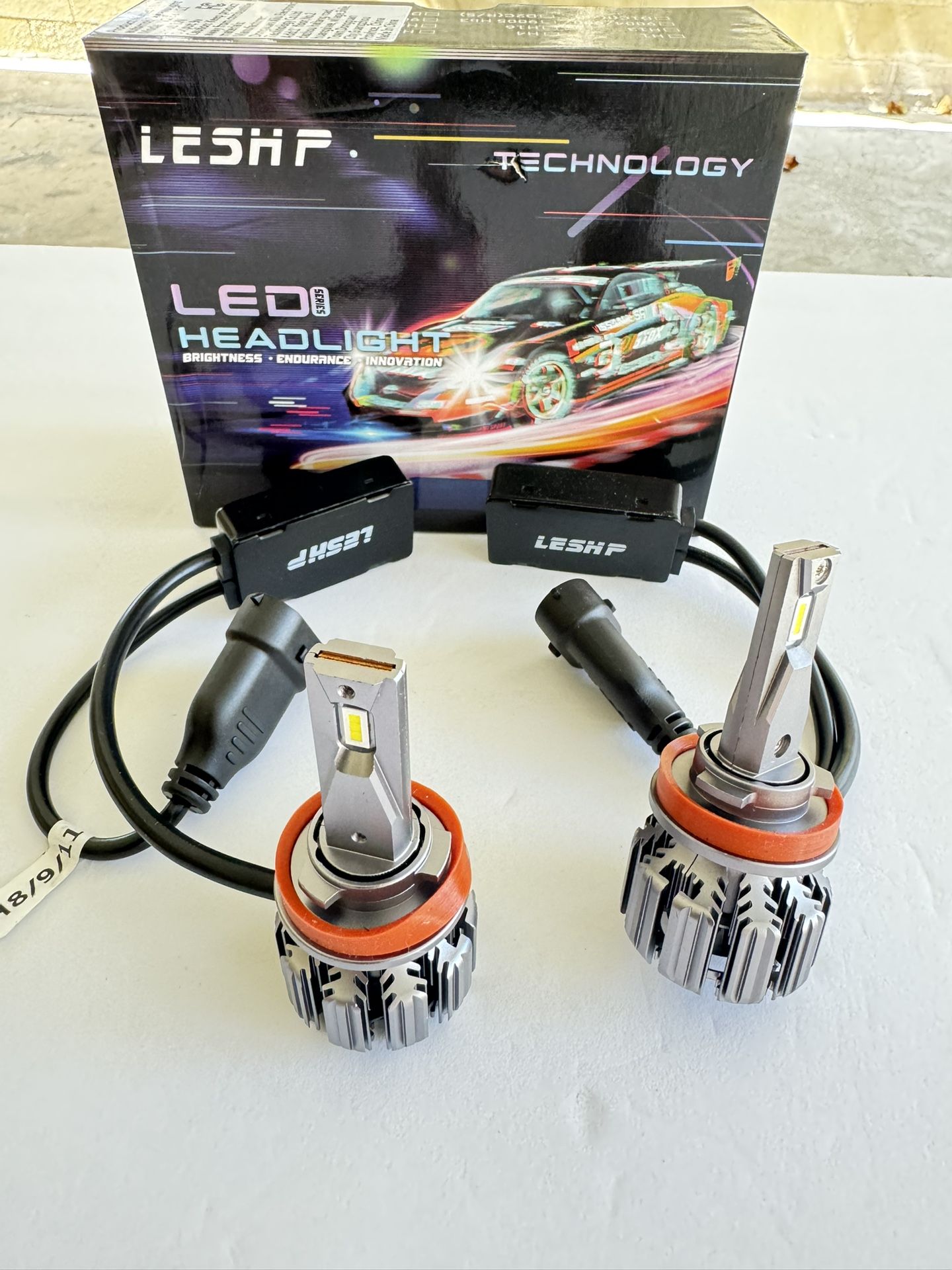 H11 LED Bulb, 34000LM 800% Brighter 1:1 Size H8 H9 LED Bulb, Plug and Play 6000K Cool White, IP68 Waterproof, Pack of 2,