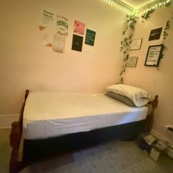 Twin Bed Frame with Mattress and box spring