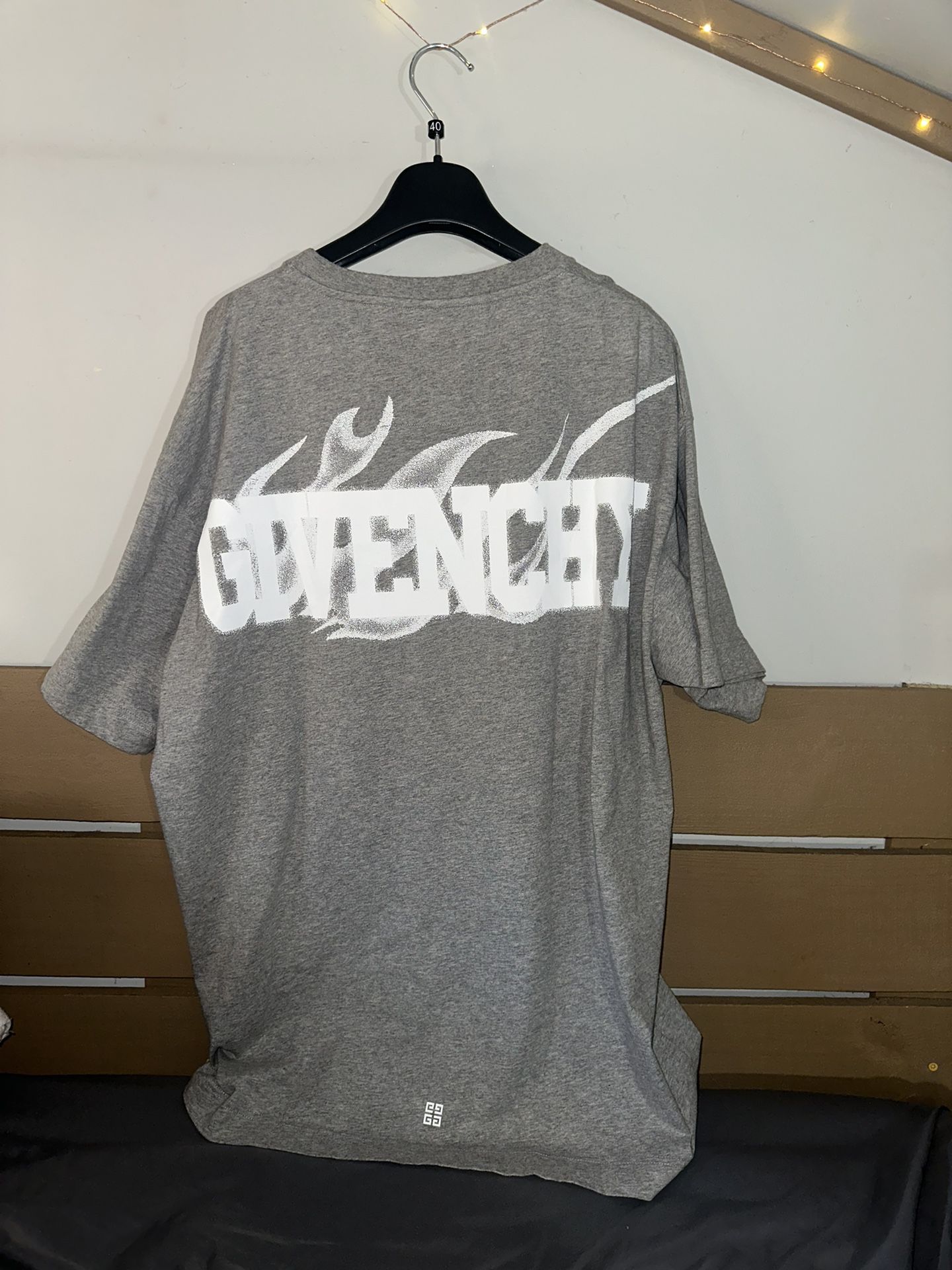 Givenchy Flame Grey Tee Size Medium 