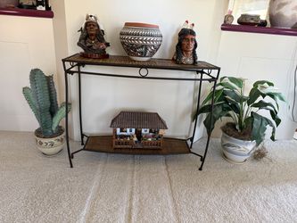 Wrought Iron & Bamboo Console Table — Escondido Pickup