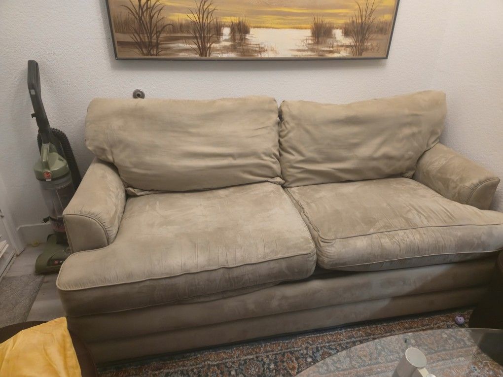 8ft Beige Sofa - Perfect For Apartment/Dorm