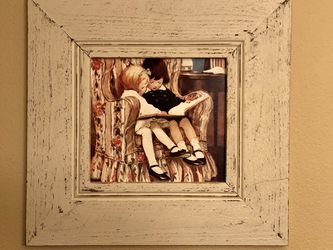Farm House Picture in wood Frame