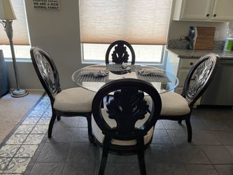 Beveled glass mahogany dining room set