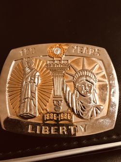 100 years Statue of Liberty belt Buckle 1886-1986