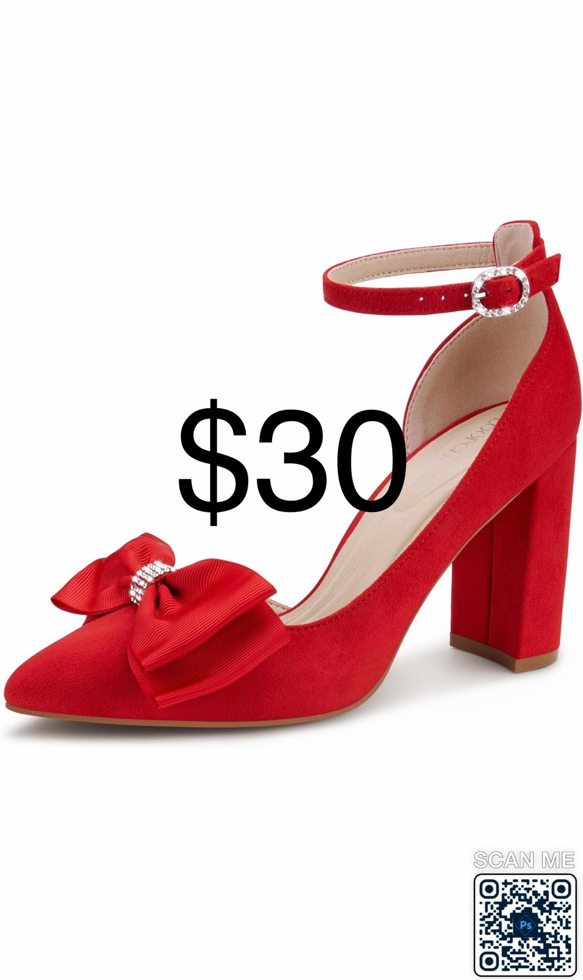 Womens Closed Toe Pumps Pointed Toe Bow on Toe Ankle Strap 3-Inch Chunky Block Heel Bridal Wedding Dress Shoes for Party D'Orsay