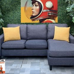 Reversible Chaise Charcoal Sofa 