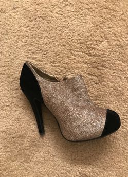 Gold with Black Bootie Heel