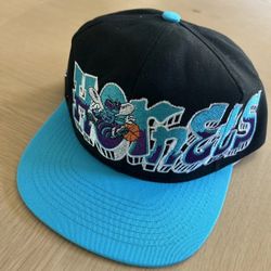 Charlotte Hornets TOW Double Graffiti Custom Snapback Hat Cap Two Tone