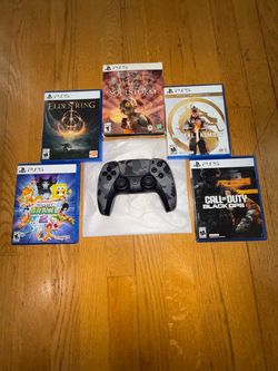 PS5 Gray Camo DualSense (Sony) + Games | Elden Ring, MK1 Premium, COD Black Ops 6