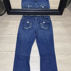 Y2K 2000s Rock & Republic Kurt Embroidered Flared Denim Jeans
