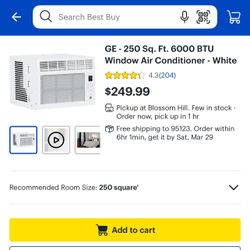 GE Room Air Conditioner 250 sq.ft (Brand New)