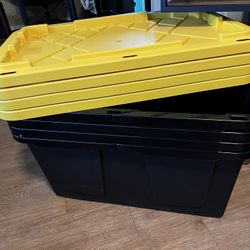 4 Pieces Of 27 Gallon Storage Containers 