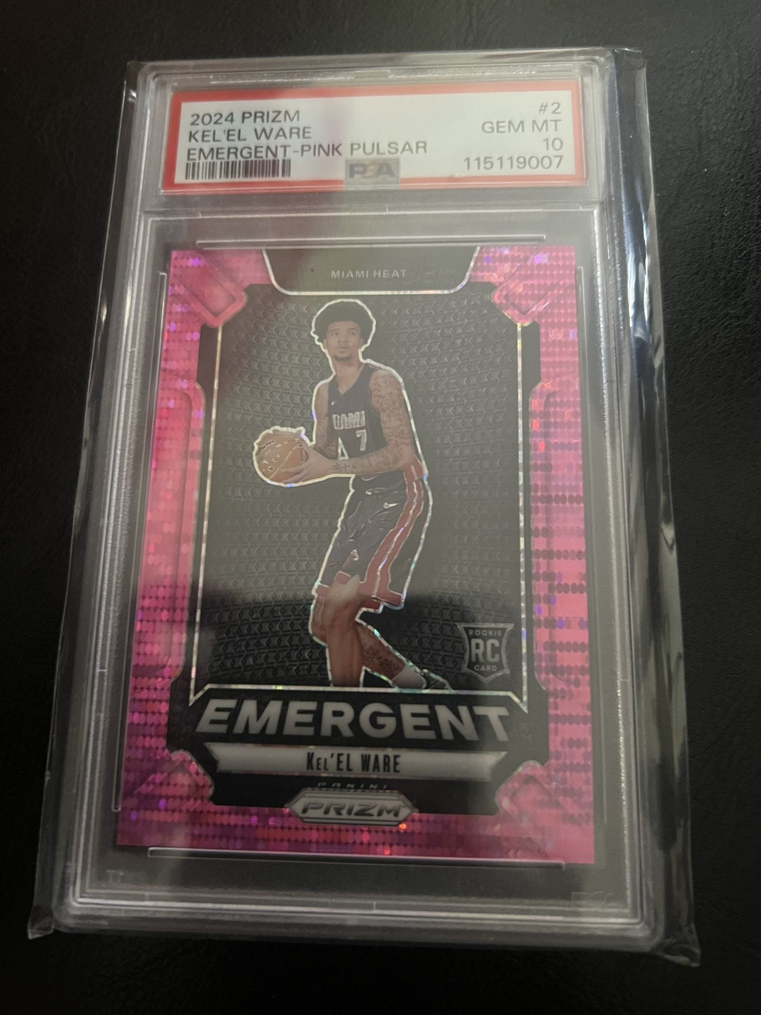 Kel\'el Ware 2024 Prizm #2 Emergent - Pink Pulsar /42 Rookie Psa 10