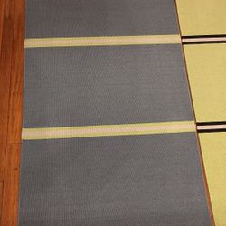 Hand-woven area rug (3x6.5 feet) in blue