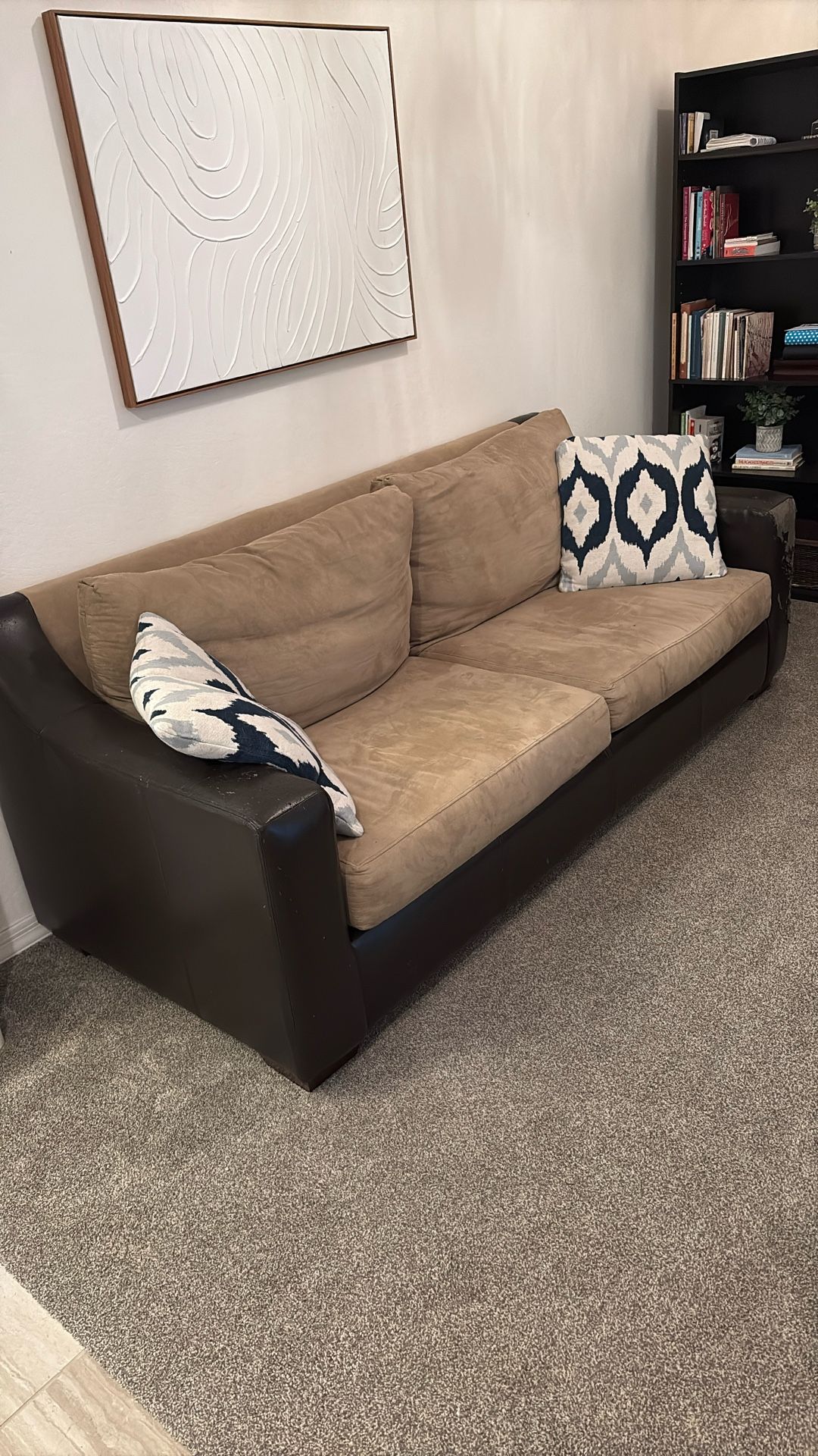 Microfiber And Leather Sofa