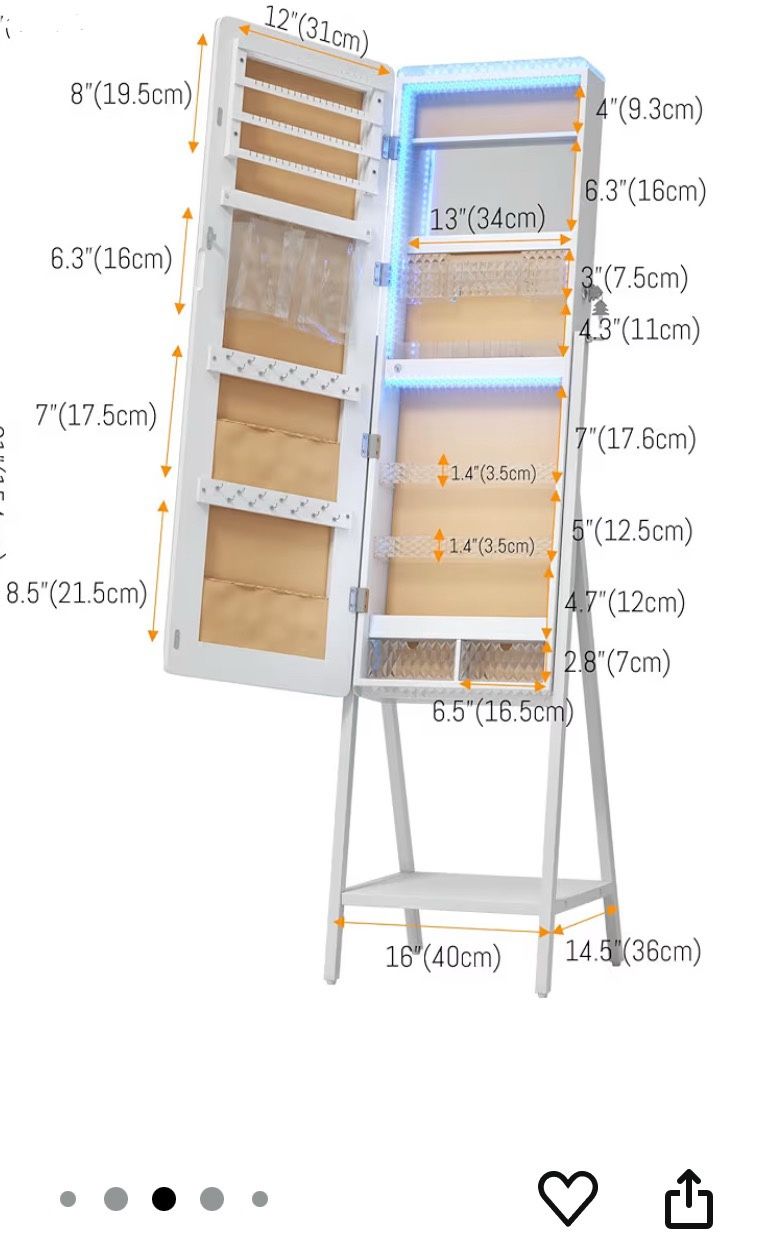 Standing Mirror Jewelry Organizer
