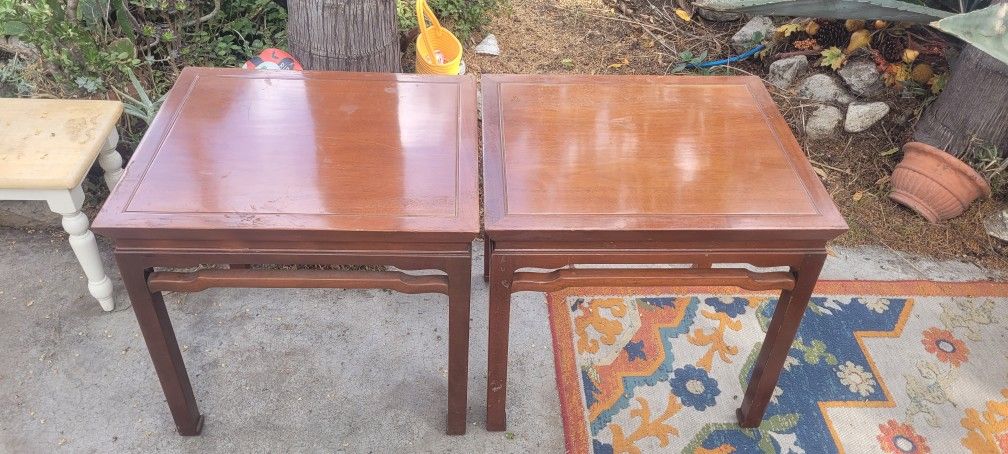 Pair Of Wooden Coffee / End Table