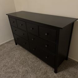 Black IKEA Hemnes 8 Drawer Dresser