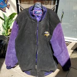 NFL Minnisota Vikings Vintage Suede Leather Jacket