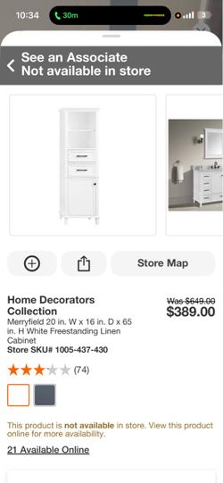 Home Decorators Merryfield White Linen Cabinet
