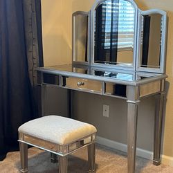 Pier 1 Imports Hayworth Mirror + Vanity + Stool