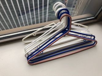 Premium Hangers White Blue Pink Pack of 9