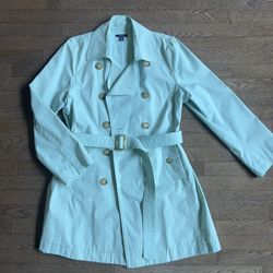 Nautica Double Breasted Light Blue Trench Coat