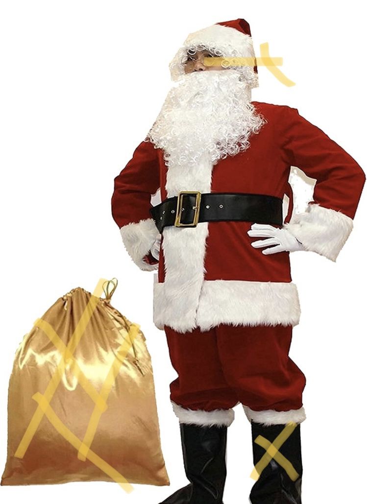 Men's Deluxe Santa Suit Christmas Adult Santa Claus Costume
