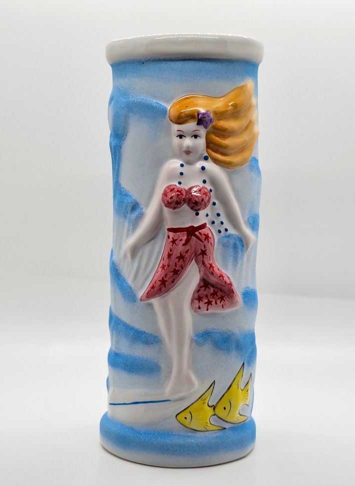 Hawaiian Mug Tiki Farm 2005 Surfer Surfing Girl