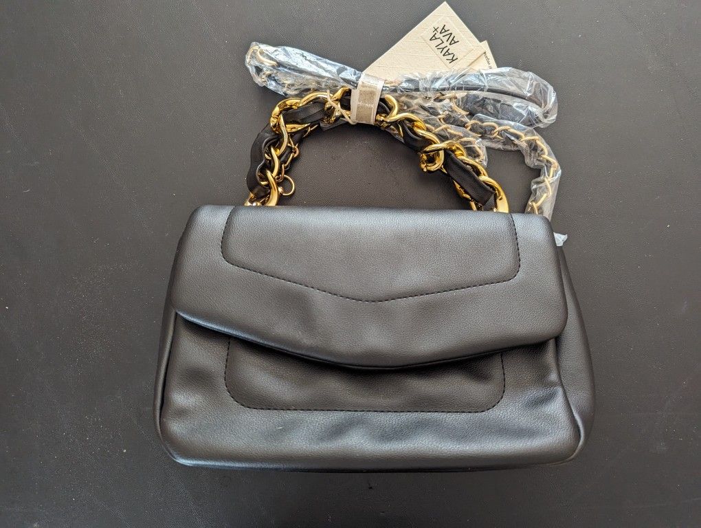Kayla+ Ava Cross Body Bag Black And Gold