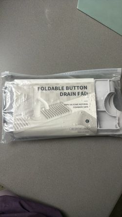 Foldable button drain pad brand new 100% silicone material dishwasher safe