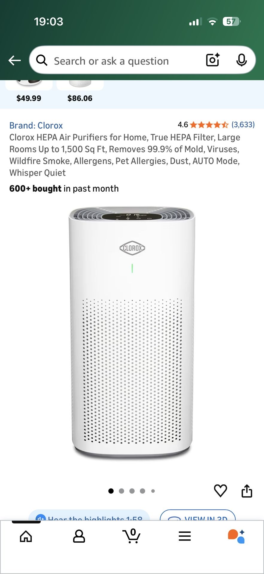 Clorox Medium Room Air Purifier