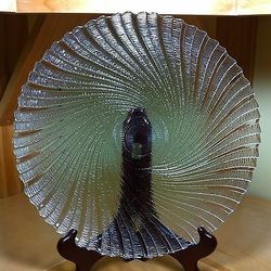 ARCOROC SEABREEZE 7.5” LUNCHEON / SALAD PLATE CLEAR GLASS SWIRL