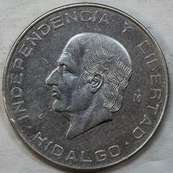 Mexico 1956Mo. 10.00 Pesos Independencia y Libertad " HIDALGO " Silver Coin Unc Gem