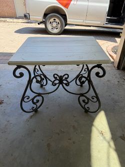 Wood and Wrought Iron Table Must Go Today!!!