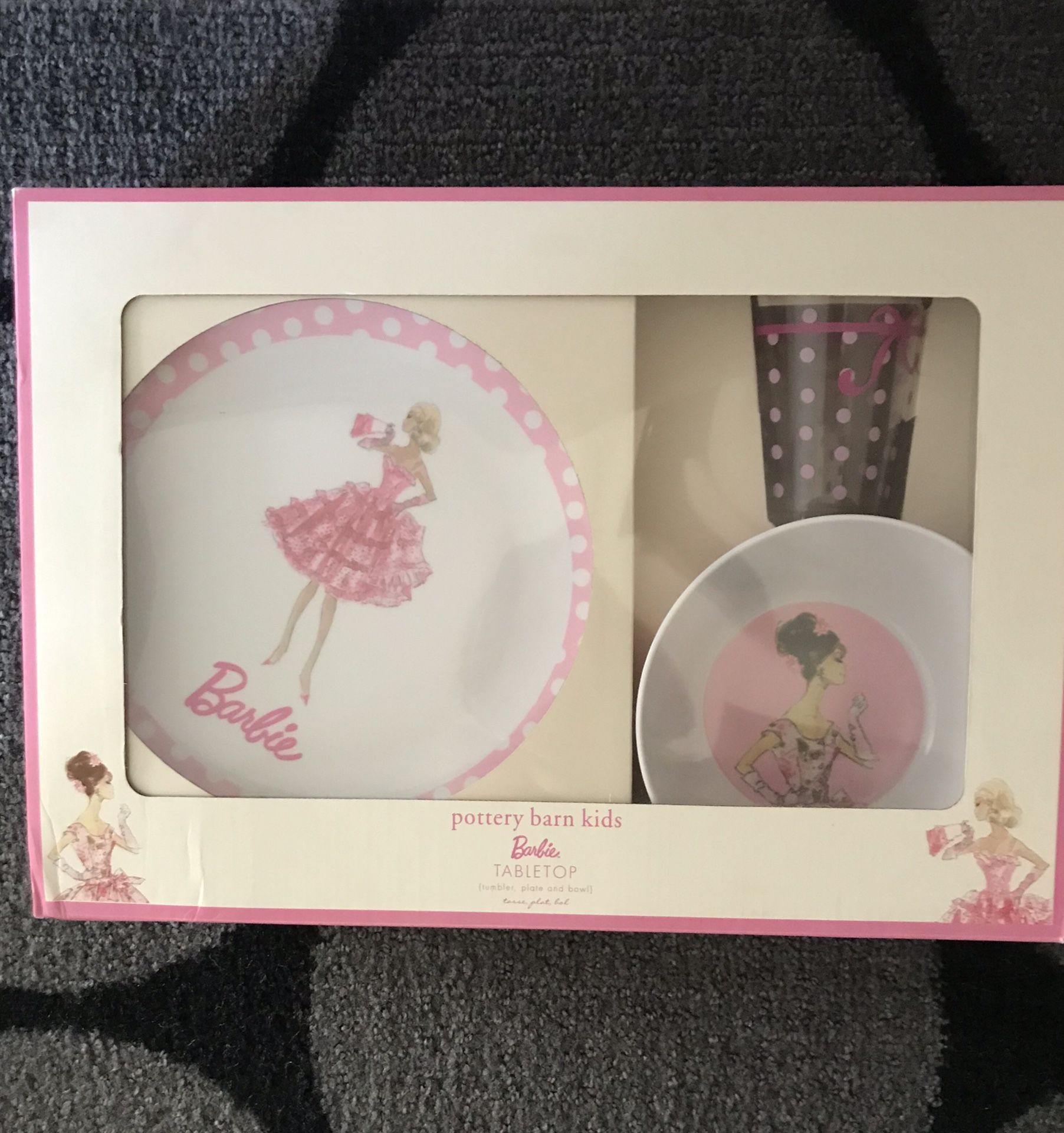 Retro Barbie tabletop set from Pottery Barn