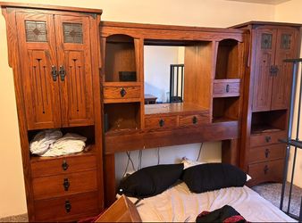 Bed Head board and wardrobes