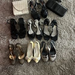 7 Pairs, Size 6 +2  Hand Bags   $60.00 