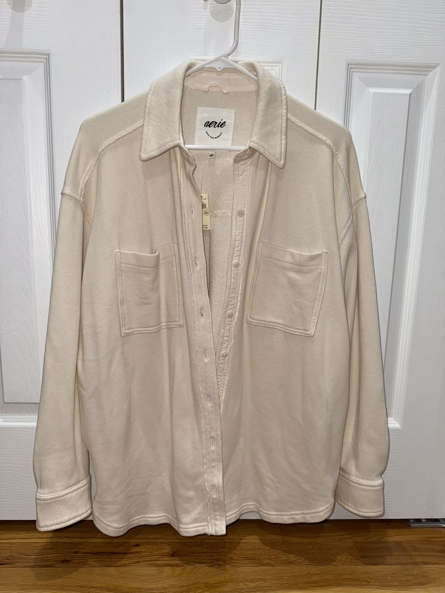 Woman’s Aerie Oversized Shirt Jacket - Cream, Size XXS