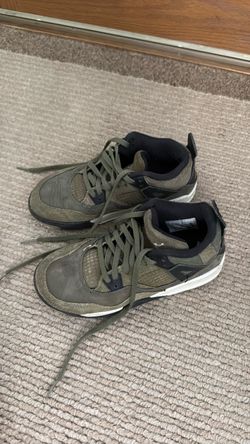 Olive Green Suede Low-Top Sneakers