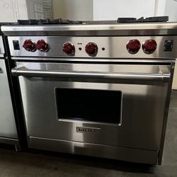 WOLF 36”WIDE DUAL FUEL RANGE STOVE IN STAINLESS STEEL 