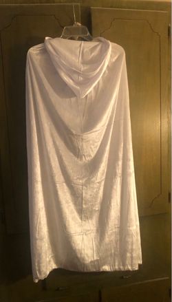White velvet cape with hood