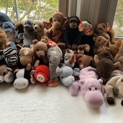 140 Beanie Baby’s Lot 15 Plastic Cases