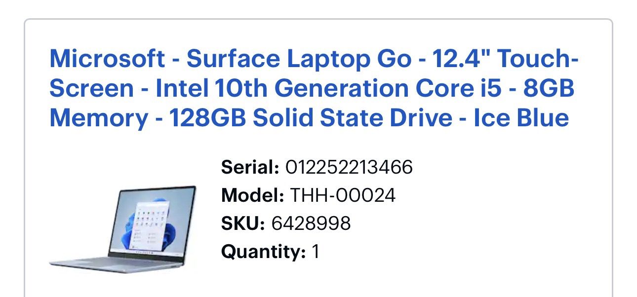Microsoft Surface Laptop Go 10th Gen