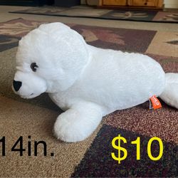 14” White Seal Plushy