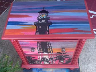 “Nautical Beacon of Light” Inspired Vintage Accent Cabinet