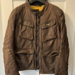 Ducati Scrambler Brown Leather Motorcycle Jacket
