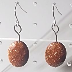 Sand Stone And Silver Earrings