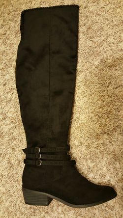 New black over the knee women's boots 7.5